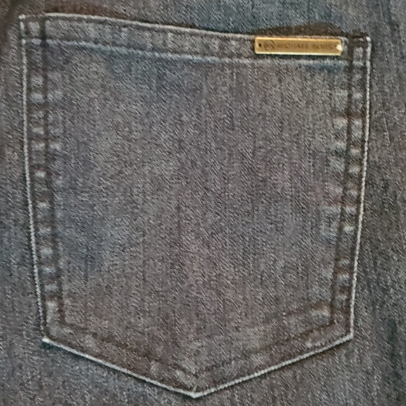 Michael Kors Denim Dark Blue Jeans Wide Leg Pants Size 6 Two Buttons 5 Pockets - Picture 8 of 10